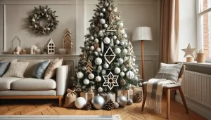 Decorare brad Craciun in stil scandinav , rustic